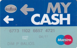 GREECE - My Cash, National Bank Maestro(reverse Oberthur), 06/07, Used - Carte Di Credito (scadenza Min. 10 Anni)