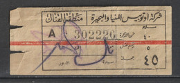 Egypt - Old Tickets - Train, Metro & Auto Bus - Oblitérés
