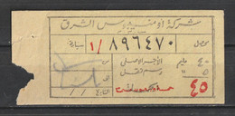 Egypt - Old Tickets - Train, Metro & Auto Bus - Used Stamps