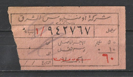 Egypt - Old Tickets - Train, Metro & Auto Bus - Oblitérés