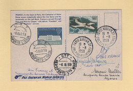 Vol France Portugal - 5-9-1959 - Aller Retour - Signatures De Pilotes - Paris Lisbonne Açores - 1960-.... Briefe & Dokumente