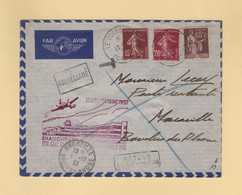 Le Bourget - 12-11-1937 - Inauguration Aerogare - Destination Marseille - 1960-.... Lettres & Documents