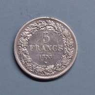 Pièce De Monnaie Belge – 5 Francs Datant De 1833 (Face Leopold I) – En Argent - 5 Francs