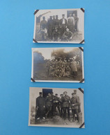 3 PHOTOGRAPHIES ORIGINALES GUERRE 14-18 - BATAILLON NON IDENTIFIE AVEC TIRAILLEURS SENEGALAIS - 1914-18