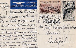 Monaco  & Marcofilia, Monte Carlo, Vue Prise De La Turbie, Lisboa 1947 (45) - Lettres & Documents