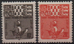 Saint Pierre Et Miquelon : Taxe N° 75 Et 76 X Neuf Avec Trace De Charnière Année 1947 - Timbres-taxe