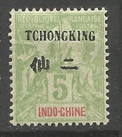 TCH'ONG-K'ING Recto Verso N° 35  NEUF* TRACE DE CHARNIERE / MH - Ongebruikt