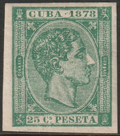 Cuba 1878 Sc 79a Ed 47s Yt 25 Imperf MH* - Cuba (1874-1898)