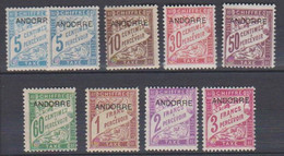 ANDORRE - Taxes- Série De 1931/2 Neuve - Neufs