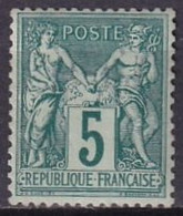 FRANCE - 5 C. Vert Neuf - 1876-1898 Sage (Tipo II)