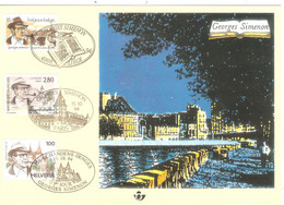 D23/ Belgique-België 2579CS Georges Simenon 15-10-94 1er Jour COTE 32,50 € - Souvenir Cards
