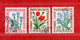 FRANCE °-1964-71 - TAXE - FLEURS -Yvert. 96-97-99  Oblitéré . - 1960-.... Oblitérés