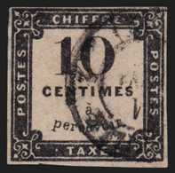 Timbres-Taxe N°1, 10c Noir, Impression Lithographie, Oblitéré - B/TB - 1859-1959 Gebraucht