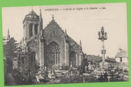LOCRONAN - L'Abside De L'Eglise Et Le Calvaire - - Locronan
