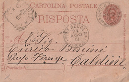 INTERO POSTALE 7,5 C.1900 TIMBRO FIRENZUOLA CALDINE 1901 (RY8542 - Entero Postal