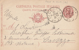 INTERO POSTALE 10 C.1902 TIMBRO PIEVE DI CENTO 1903 (RY8601 - Stamped Stationery