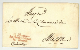 Royaume D'Italie Le Percepteur Des Contrib. Directes De GROSSETO Franchise 1812 Pour Massa - 1792-1815 : Departamentos Conquistados