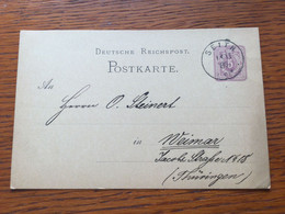 SCH450 Deutsches Reich Ganzsache Stationery Entier Postal P 10 Von Seith Nach Weimar - Postwaardestukken