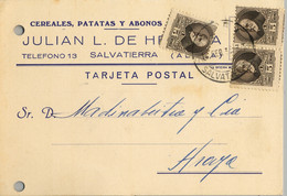 1935 ALAVA , T.P. COMERCIAL CIRCULADA DESDE SALVATIERRA - Cartas & Documentos