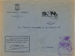 1947 VALENCIA , SOBRE CIRCULADO , AYUNTAMIENTO NACIONAL DE REQUENA , FRANQUICIA - Brieven En Documenten