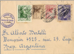 1949 VALLADOLID , SOBRE CIRCULADO ENTRE MEDINA DEL CAMPO Y BUENOS AIRES , LLEGADA AL DORSO - Cartas & Documentos