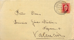 1932 BARCELONA  , SOBRE CIRCULADO ,  CASTELLTERSOL - VALENCIA - Storia Postale