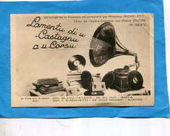 Corse-Bastia Et Ajaccio -publicitédes Magasins-phonographe -lamentu Di U Castagnu-édition F J L - Bastia