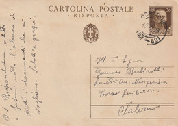 A93. Controne. 1939. Annullo Frazionario ( 57 - 69), Su Cartolina Postale - Marcophilia
