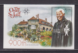 SOUTH AFRICA - 1999 Nelson Mandela  And Order Of St John Miniature Sheet Never Hinged Mint - Neufs