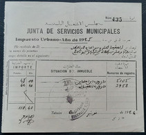 Maroc Espagnol - Marruecos - TETOUAN 1925 - Reçu D'Impôt Urbain - RARE - Marruecos Español