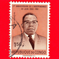 CONGO Repubblica - Usato - 1961 - Primo Anniversario Della Repubblica - Presidente Kasavubu - 1.50 - Usati