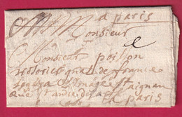 LETTRE DE CLERMONT FERRAND 1675 PUY DE DOME POUR PARIS MENTION A PARIS LETTRE COVER FRANCE - ....-1700: Precursors