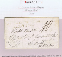 Ireland Clare 1839 Letter To Waterford At "10" With The Long NEWMARKETONFERGUS/PENNY POST In Black - Préphilatélie