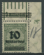 Dt. Reich 1923 Korbdeckel Mit Aufdruck 336 A Wa OR -/1'5'1 Ecke 2 Postfrisch - Nuevos