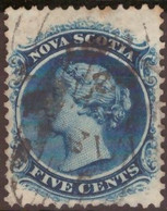 Canada Kanada Nova Scotia 1860 Victoria MiN°7 Five Cent (o) Vedere Scansione - Used Stamps