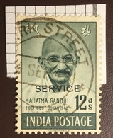 India 1948 12a Gandhi Official FU On Part Piece Park Street Cancel - Official Stamps