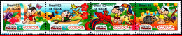 Ref. BR-2373A BRAZIL 1992 COMICS, ECOLOGY, FLOWERS, BIRDS,, BUTTERFLY, FAUNA,FLORA, MI# 2479-82, MNH 4V Sc# 2370-2373 - Pappagalli & Tropicali