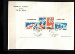 Central African Republic 1972 Space / Raumfahrt Rockets + Satellites - Centraphilex Block FDC - Afrika