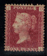 GB 1864 1d Red Plate 204 SG 48 HM #BWD9 - Ongebruikt