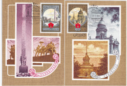 Russia USSR 1980 Leningrad Or Saint Petersburg, Maximum Cards X2, Olympiada-80 "Tourism Around The Golden Ring" Moscow - Cartoline Maximum