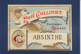 étiquette Absinthe Alcool Noël Collinet Romsée Belgique - Advertising