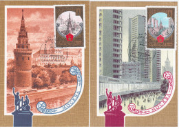 Russia  USSR 1980 Moscow, Maximum Cards X2, Olympiada-80 "Tourism Around The Golden Ring" Moscow - Cartoline Maximum