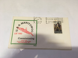 (5 H 26) US Navy Cover - USS Manitowoc LST 1180 - Ship Commissioning - 1970 ? - Militaria