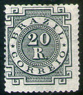 BRASIL – BRAZIL Sello Nuevo CIFRA X 20 Reis Variedad Color Verde Oscuro 1884-88 – Valorizado En Catálogo U$S 35.00 - Neufs