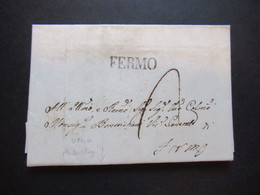 Italien Vorphila 1824 Stempel L2 Fermo Und Rückseitig Postablage Ra1 Svittoria Faltbrief Mit Inhalt - ...-1850 Préphilatélie