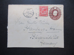 GB 1924 GA Umschlag Mit Zusatzfrankatur Rücks. Verschluss Zettel Postamt Hamburg 25 Und Handschriftlicher Vermerk! - Storia Postale