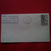 PREMIERE LIAISON AERIENNE TAHITI RANGIROA 1965 CACHET PAPEETE ET TIPUTA - Storia Postale