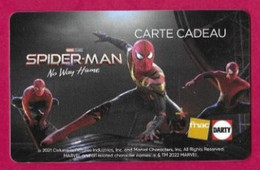 Carte Cadeau FNAC-DARTY.   Cinéma.   Film "Spider-Man".     Gift Card.  Geschenkkaart.  Tarjeta Regalo. - Gift Cards