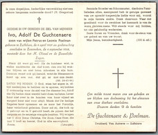 Bidprentje Zaffelare - De Guchtenaere Ivo Adolf (1901-1958) - Imágenes Religiosas