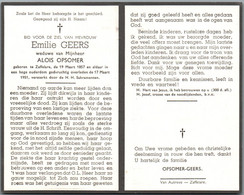 Bidprentje Zaffelare - Geers Emilie (1857-1951) - Imágenes Religiosas